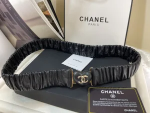 Essenceofluxury Womens Belts Chanel CC Logo Black Heart Leather Belt A152PP280 AA201132