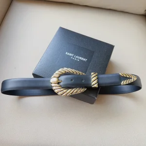 Essenceofluxury Womens Belts Saint Laurent YSL Leather Belt 30MM A175PP240 AA201633