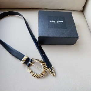 Essenceofluxury Womens Belts Saint Laurent YSL Leather Belt 30MM A175PP240 AA201633