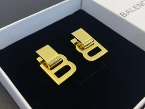 Essenceofluxury Womens Jewelry Balenciaga Gold BB Earrings A39PP180 AA201682