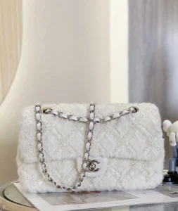 Essenceofluxury Womens Handbags Chanel White Shearling Flap Bag A103PP1480 AA201975