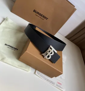 Essenceofluxury Mens Belts Burberry TB Belt in Black Leather 35MM A175PP240 AA202491