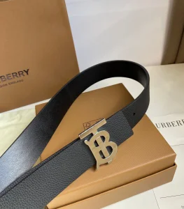 Essenceofluxury Mens Belts Burberry TB Belt in Black Leather 35MM A175PP240 AA202491