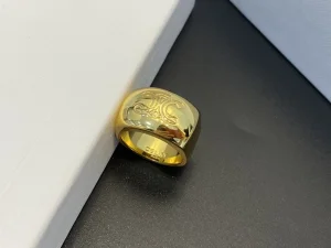 Essenceofluxury Womens Jewelry Celine Triomphe Bold Rings in Gold A39PP180 AA203221