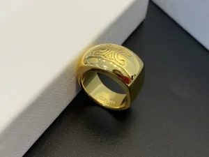 Essenceofluxury Womens Jewelry Celine Triomphe Bold Rings in Gold A39PP180 AA203221