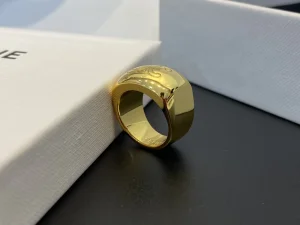 Essenceofluxury Womens Jewelry Celine Triomphe Bold Rings in Gold A39PP180 AA203221