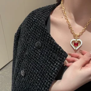Essenceofluxury Womens Jewelry Chanel Heart Chain Pendant Necklaces A39PP280 AA203214
