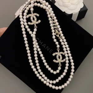 Chanel Vintage CC Logo Pearls Necklaces 