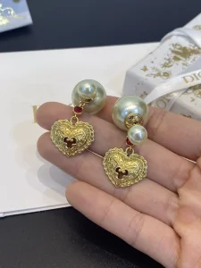 Dior Tribeles Heart Pendant Earrings 