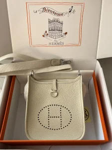 Hermes Evelyne 16 Togo Bag White