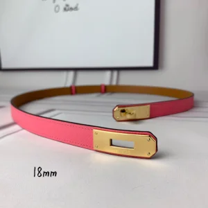Hermes Kelly 18 Leather Belt Pink 18MM