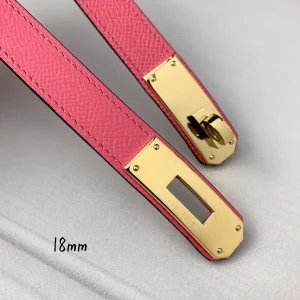 Hermes Kelly 18 Leather Belt Pink 18MM