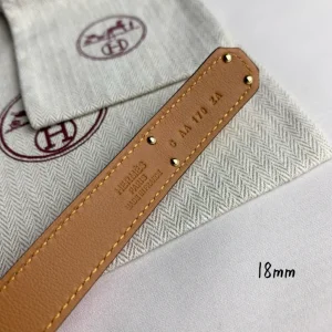 Hermes Kelly 18 Leather Belt Red 18MM