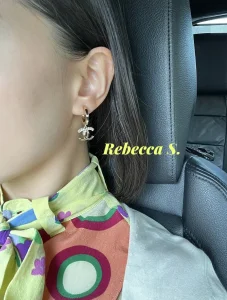 Chanel Crystal CC Logo Earrings