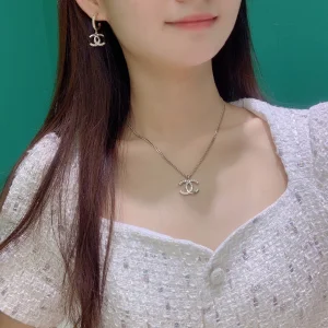 Chanel Crystal CC Logo Earrings