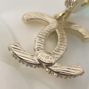 Chanel Crystal CC Logo Earrings