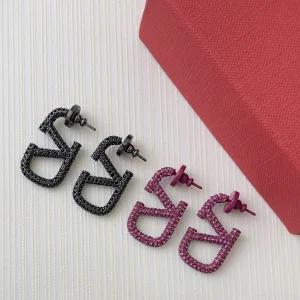 Valentino Crystals Vlogo Earrings