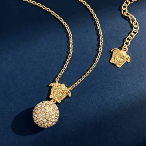 Versace Medusa Crystal Ball Necklace