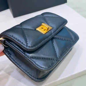 Chanel Black Leather Small Pouch Belt