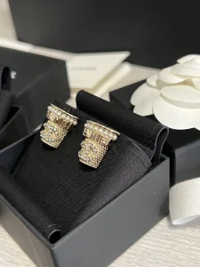 Chanel Crystal CC Flowerpot Earrings