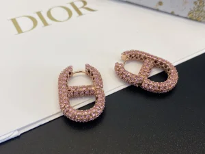 Dior 30 Montaigne Crystals Earrings Pink