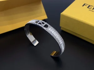 Fendi Olock Crystals Bangle Bracelet