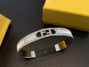 Fendi Olock Crystals Bangle Bracelet