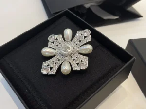 Chanel Crystal CC Cross Brooch