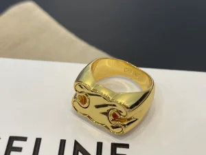 Celine Triomphe Chevaliere Gold Rings
