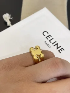 Celine Triomphe Chevaliere Gold Rings