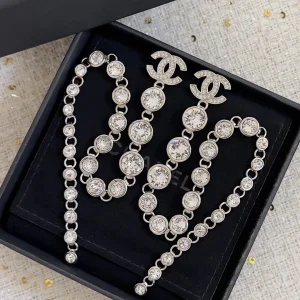 Chanel Crystal CC Diamond Earrings