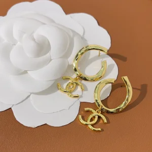Chanel Gold CC Logo Earrings
