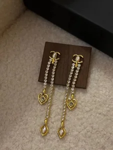 Chanel CC Heart Diamonds Earrings