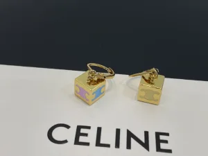 Celine Triomphe Cube Earrings