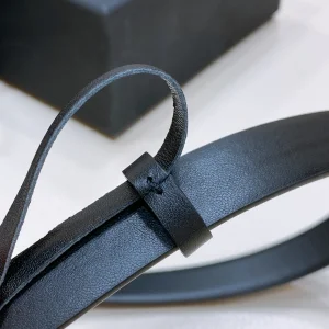 Chanel Leather Belt Black 20MM