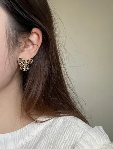 Chanel CC Bowknot Leather Earrings
