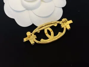 Chanel Crystal Gold Brooch