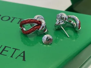 Bottega Veneta Red Earrings