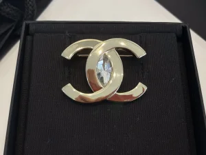 Chanel CC Logo Pin Brooch Gold