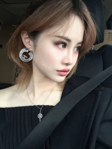 Chanel Crystals CC Round Earrings