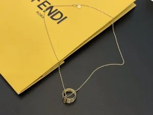 Fendi Olock Gold Pendant Necklaces