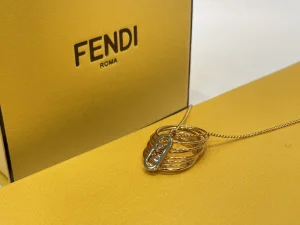 Fendi Olock Gold Pendant Necklaces