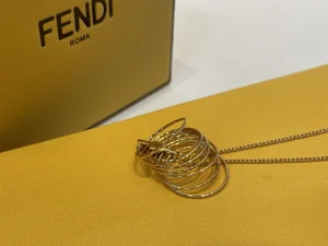 Fendi Olock Gold Pendant Necklaces