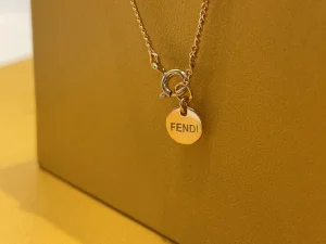 Fendi Olock Gold Pendant Necklaces