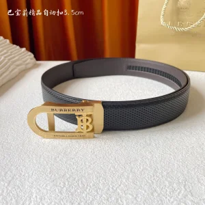 Burberry Black Leather Belt 35MM