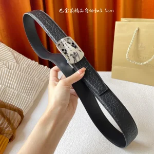 Burberry Black Leather Belt 35MM