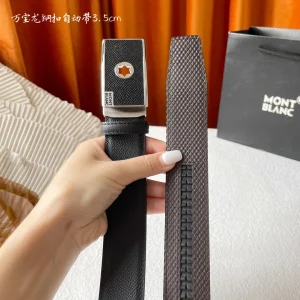 Mont Blanc Leather Belt Black 35MM