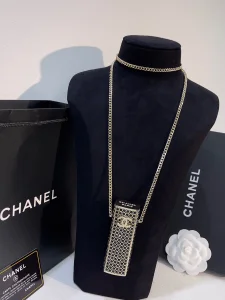 Chanel Crystal Black Long Necklaces