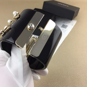 Chanel Crystal CC Bracelets Black