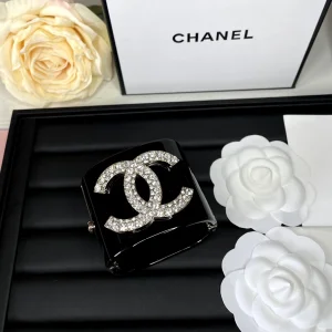 Chanel Crystal CC Bracelets Black